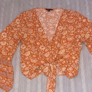AE Orange Floral Top